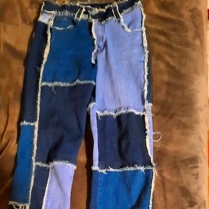 Y2k patch ripped jeans